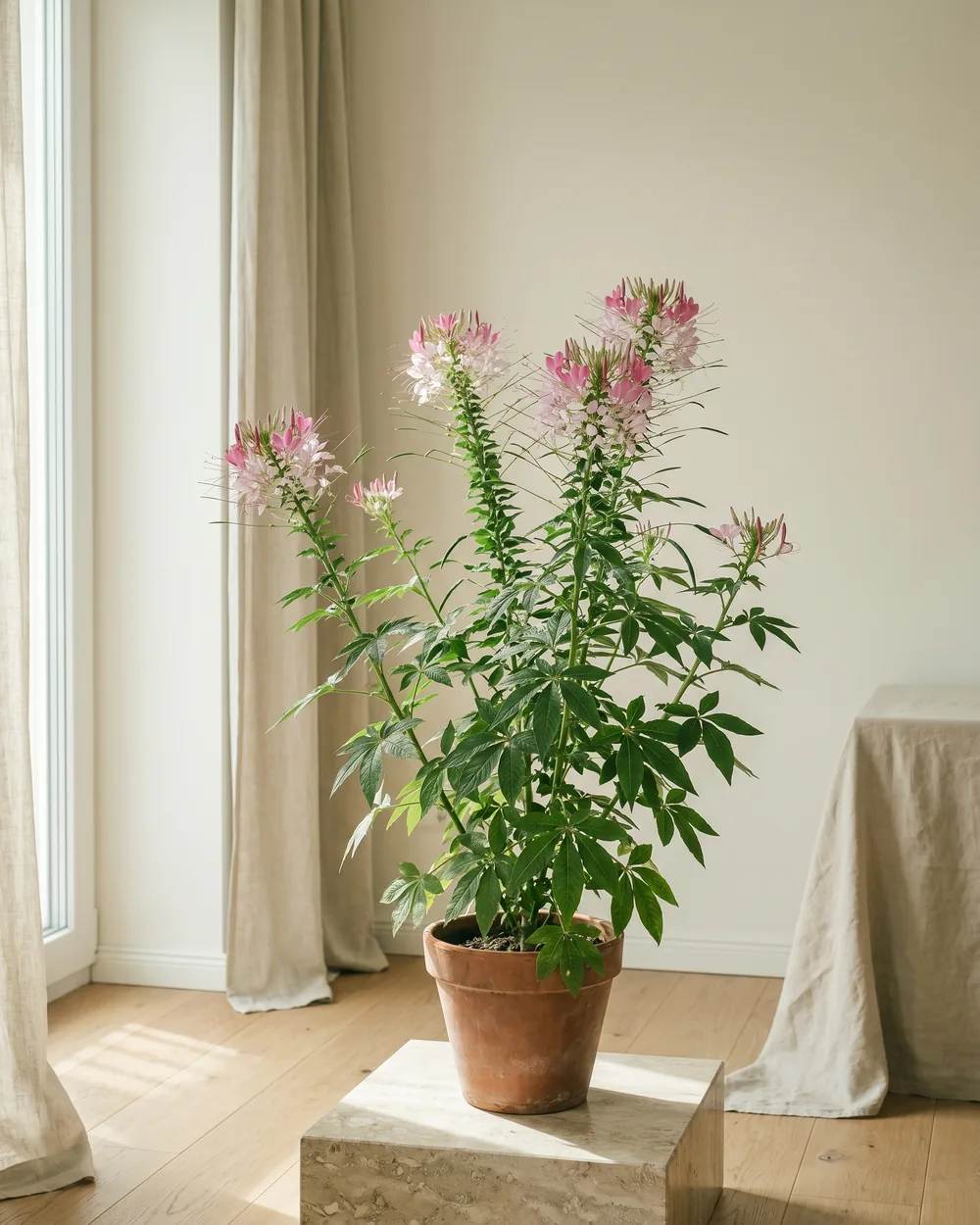 Spinnenblume styliert im Wohnraum
