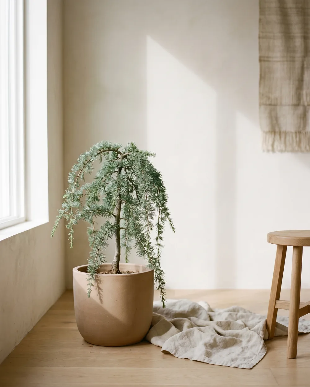 Zeder styliert im Wohnraum