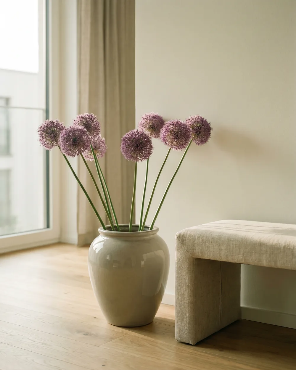 Zierlauch styliert im Wohnraum