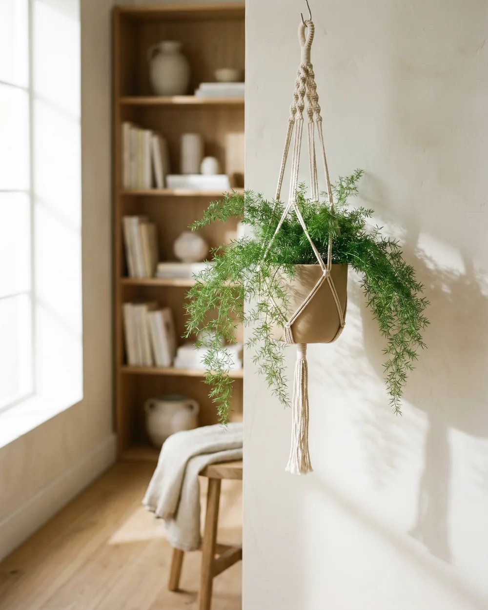 Zierspargel styliert im Wohnraum