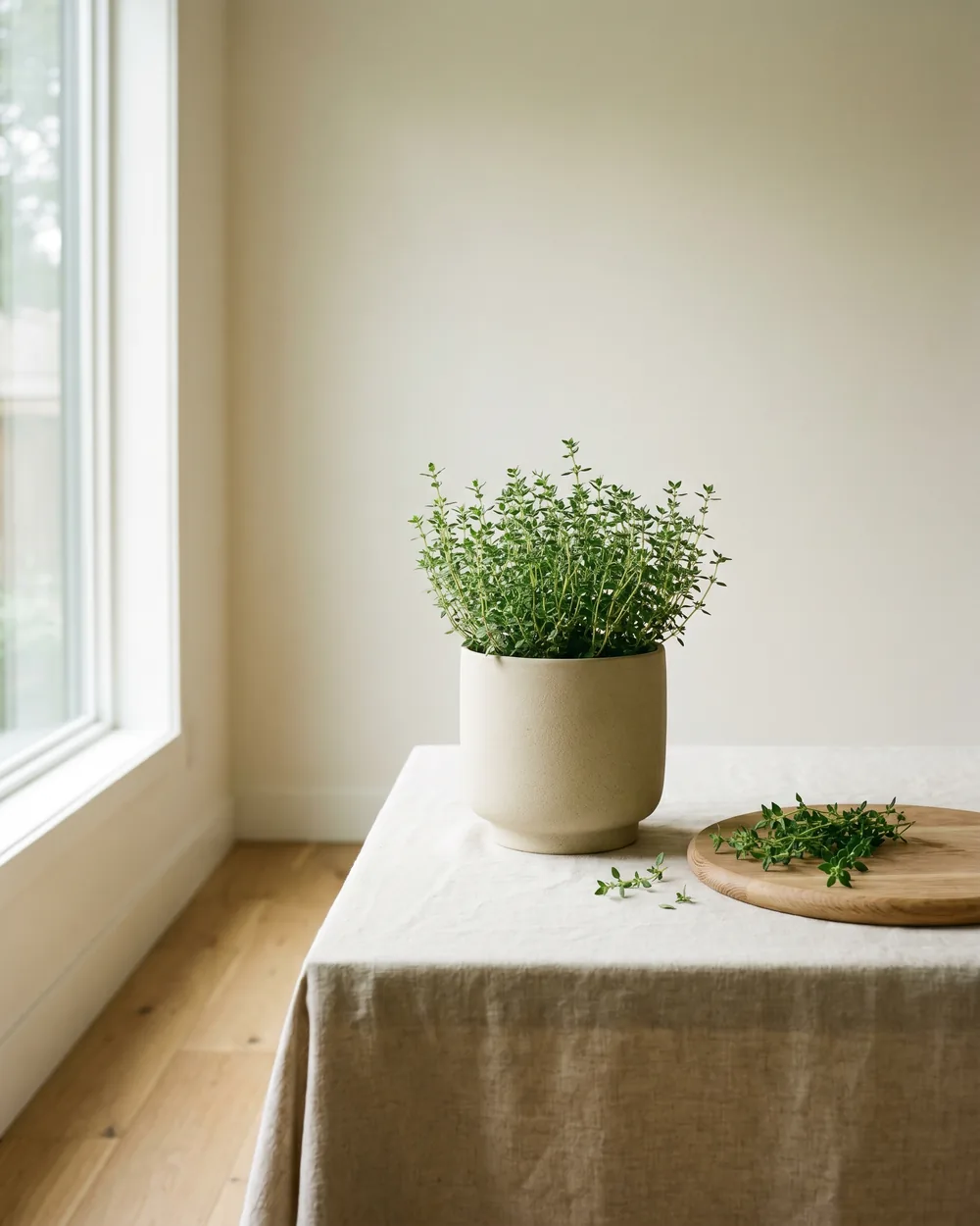 Zitronenthymian styliert im Wohnraum