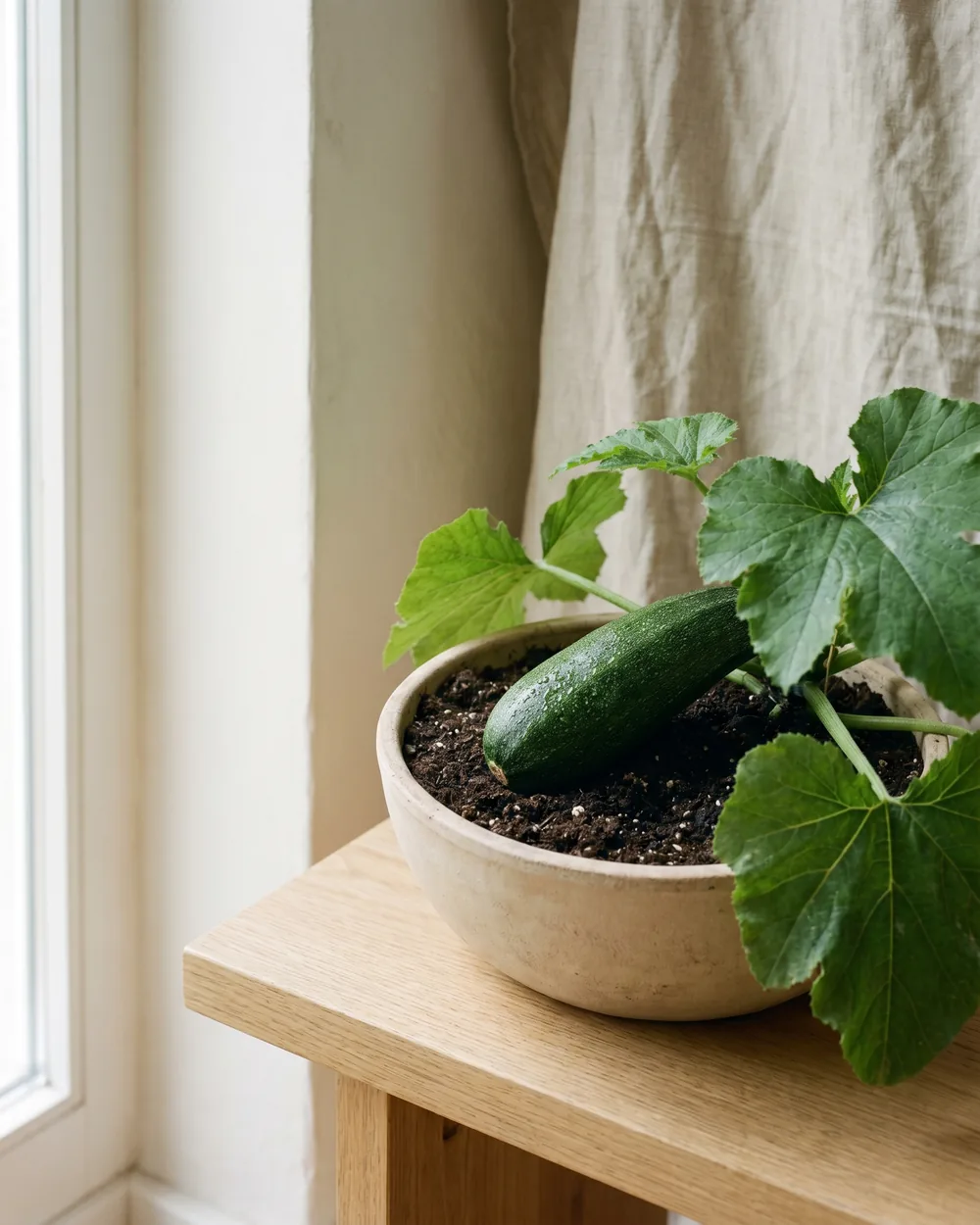 Zucchini styliert im Wohnraum