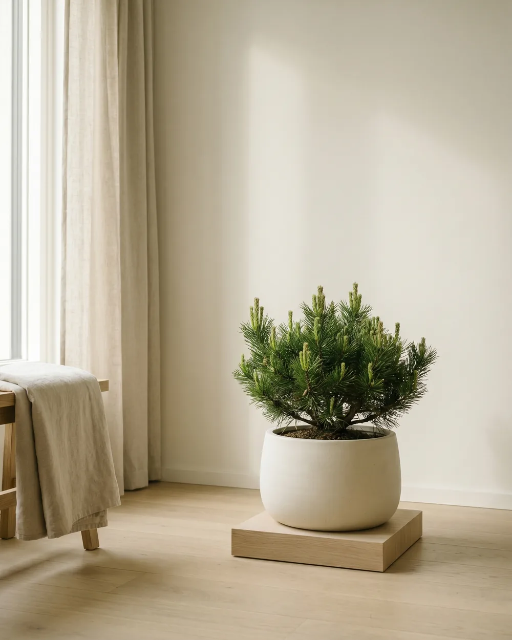 Zwergkiefer styliert im Wohnraum