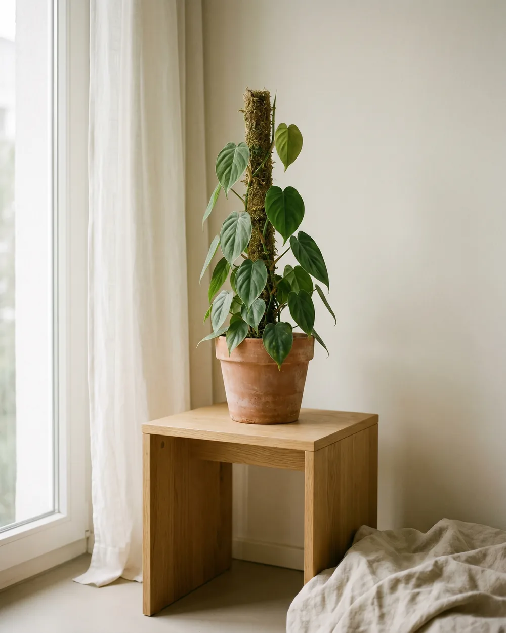 Kletternder Philodendron styliert im Wohnraum