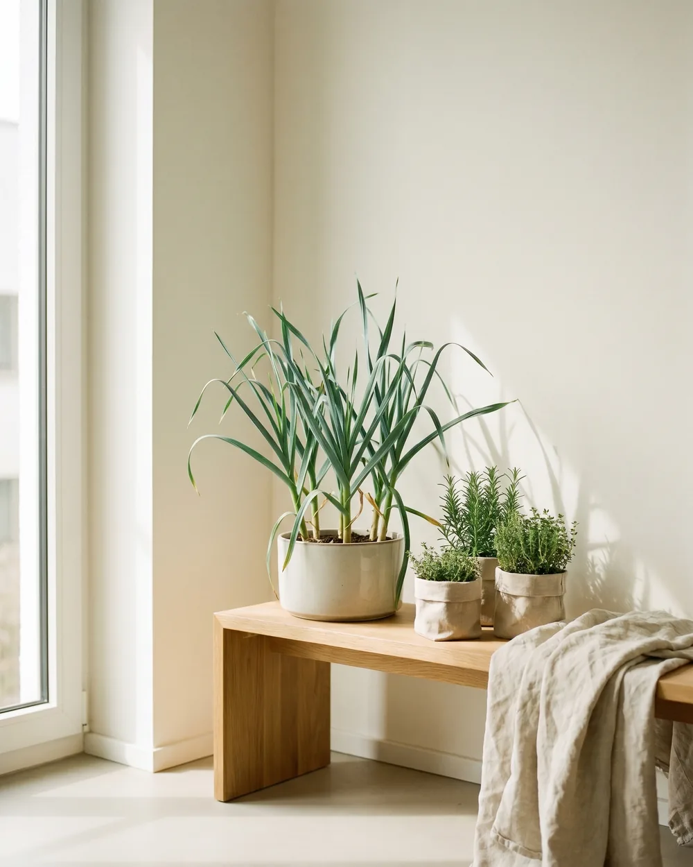 Knoblauch styliert im Wohnraum