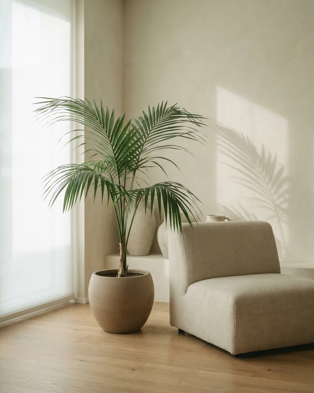 Kokospalme styliert im Wohnraum