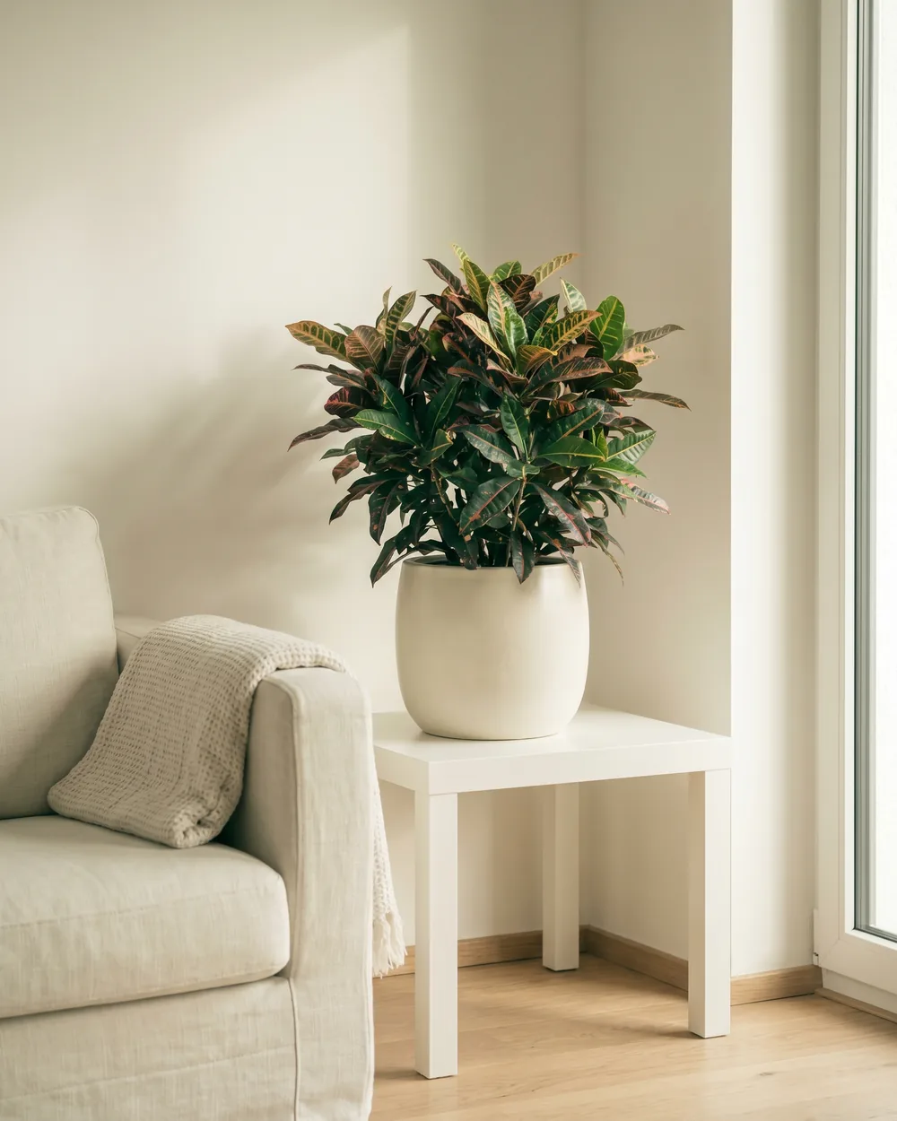 Kroton styliert im Wohnraum