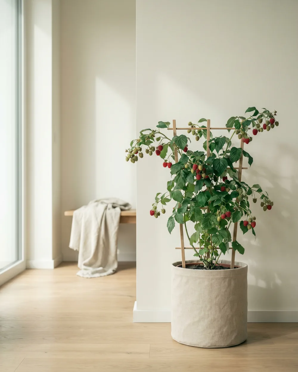 Himbeere styliert im Wohnraum