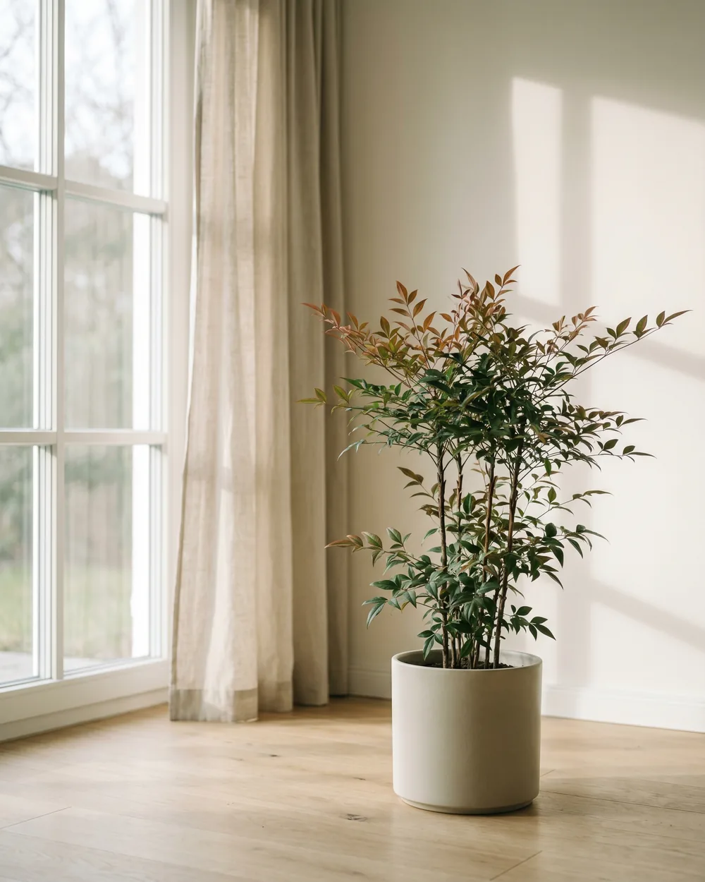 Himmelsbambus styliert im Wohnraum