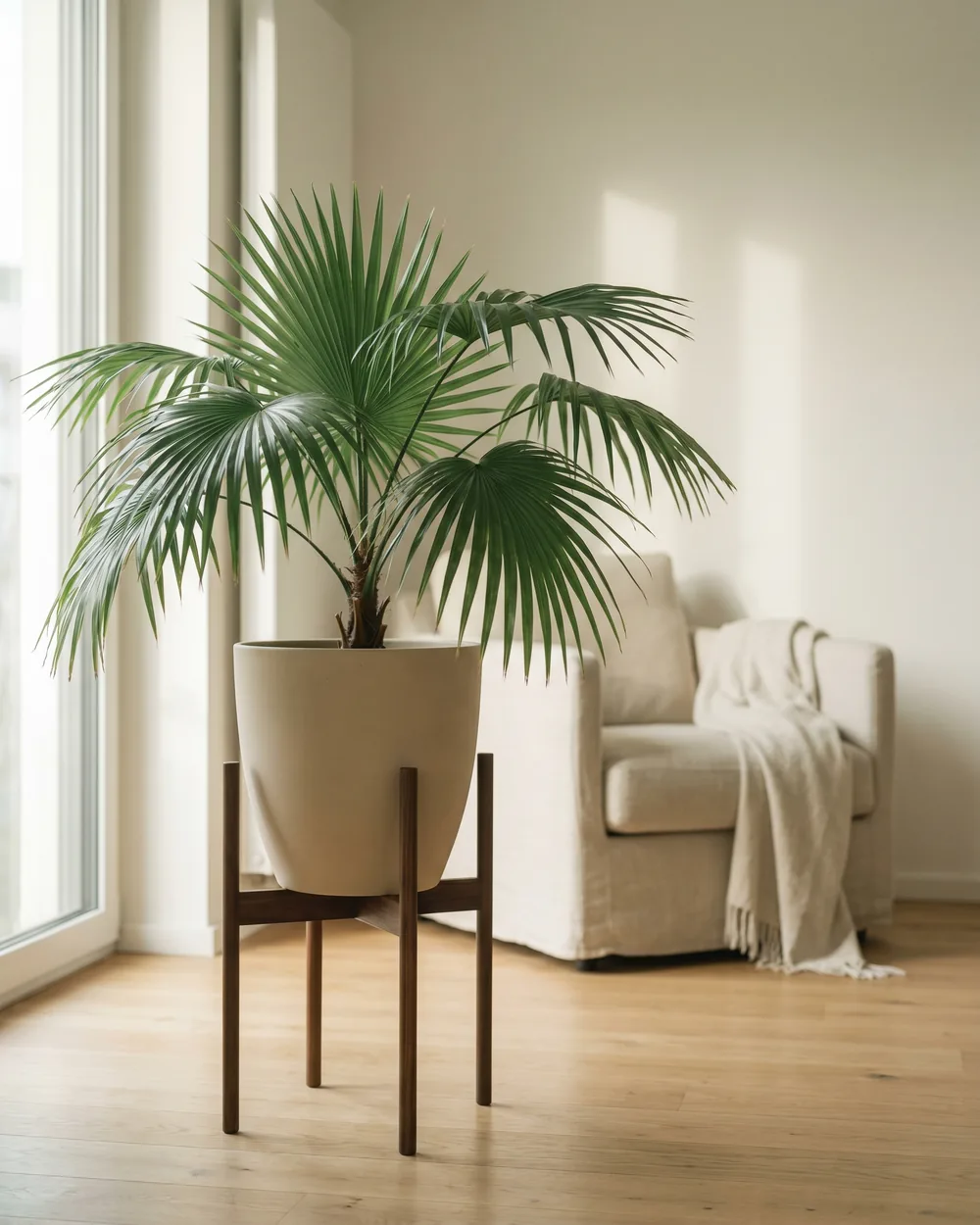 Livistonapalme styliert im Wohnraum