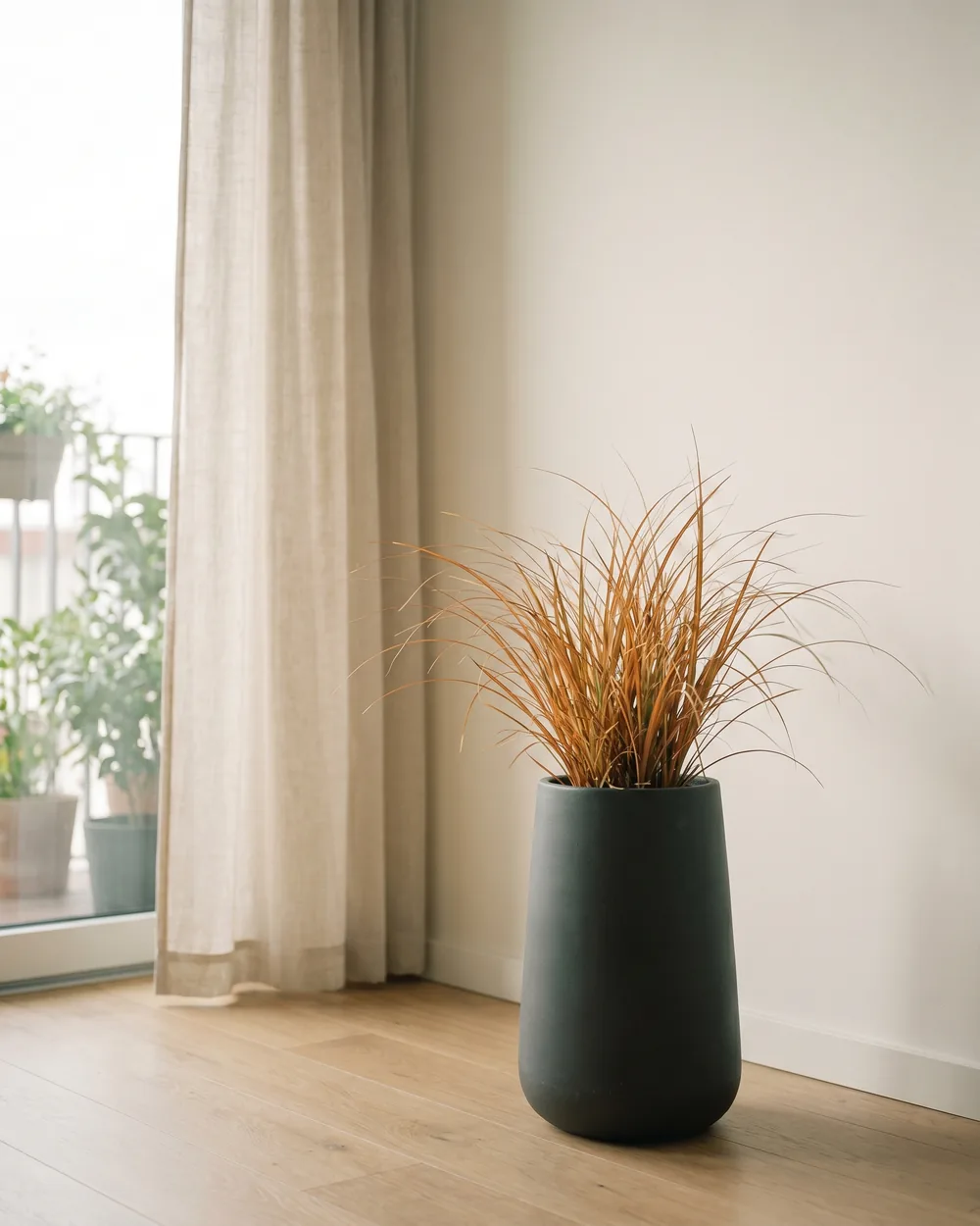 Lockenwickler-Gras styliert im Wohnraum