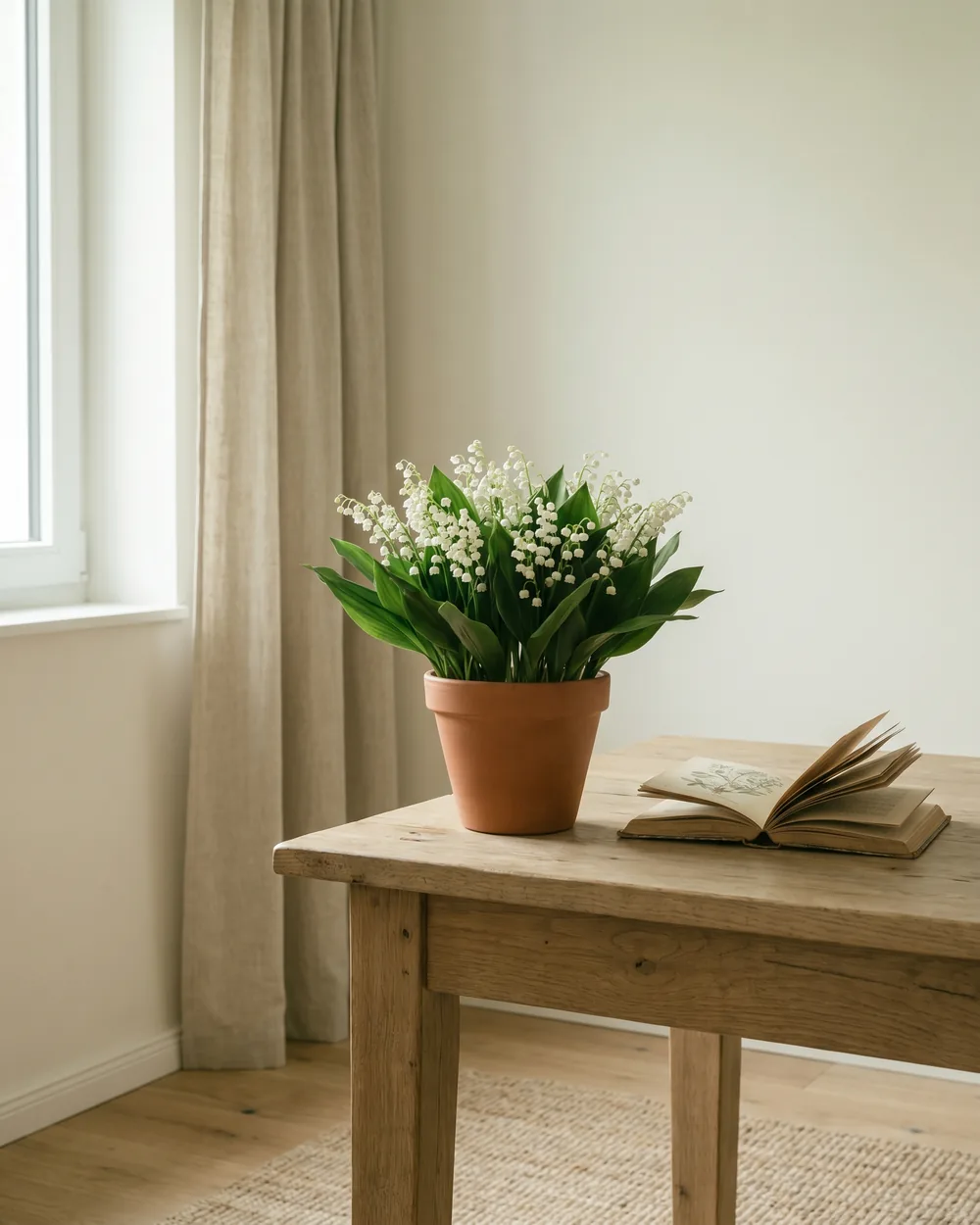 Maiglöckchen styliert im Wohnraum