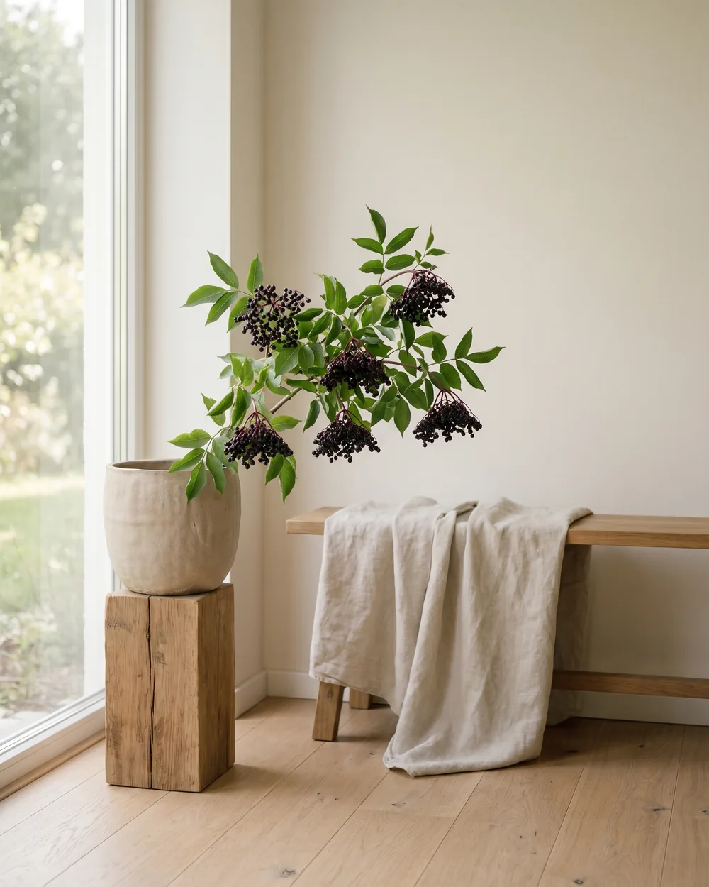 Holunder styliert im Wohnraum