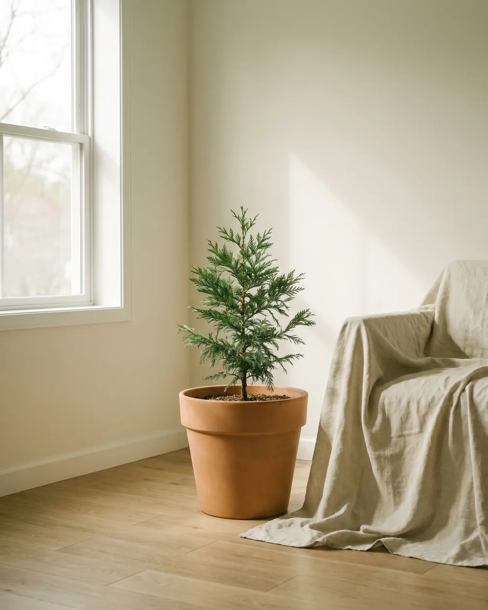 Mammutbaum styliert im Wohnraum