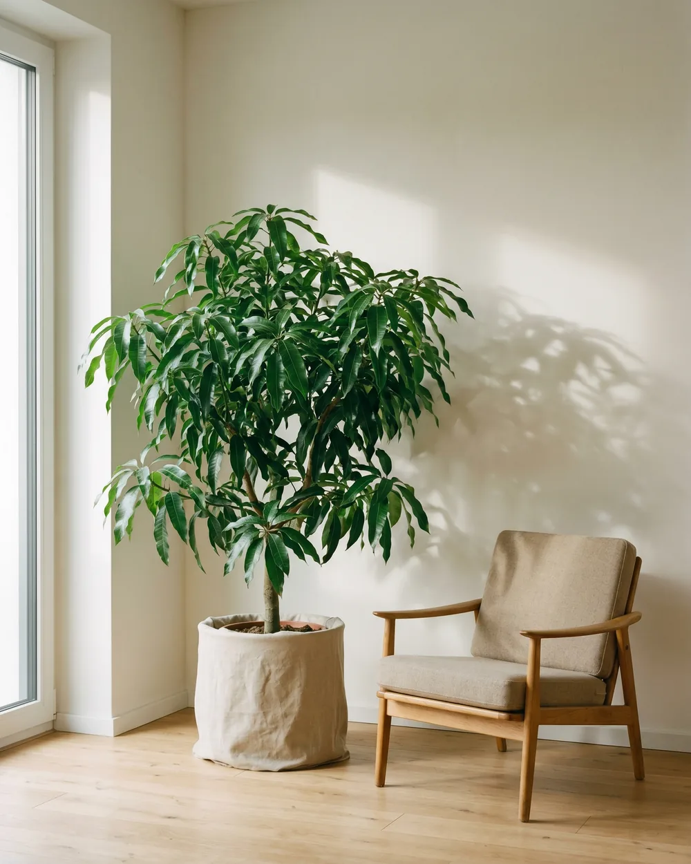 Mangobaum styliert im Wohnraum