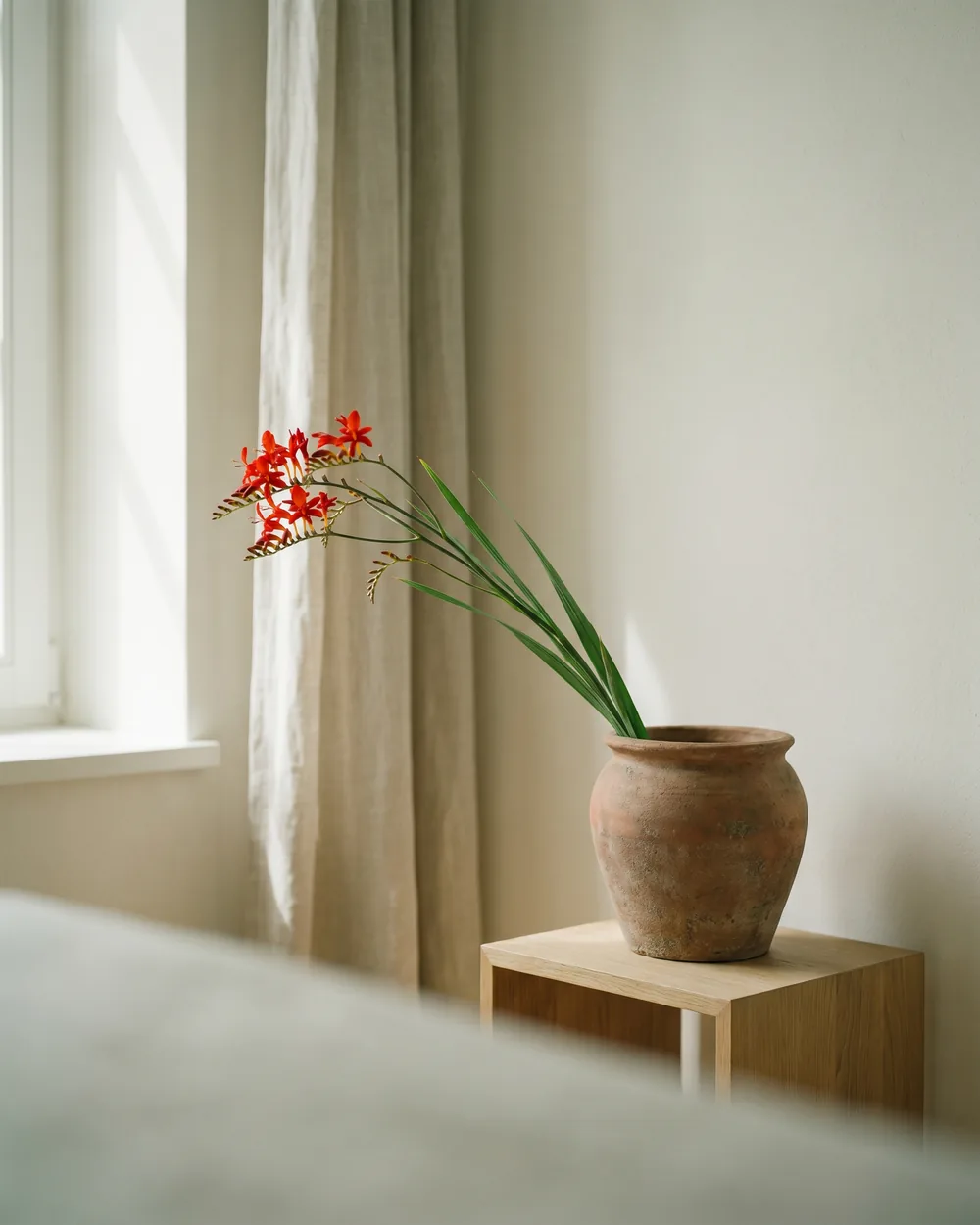 Montbretie styliert im Wohnraum