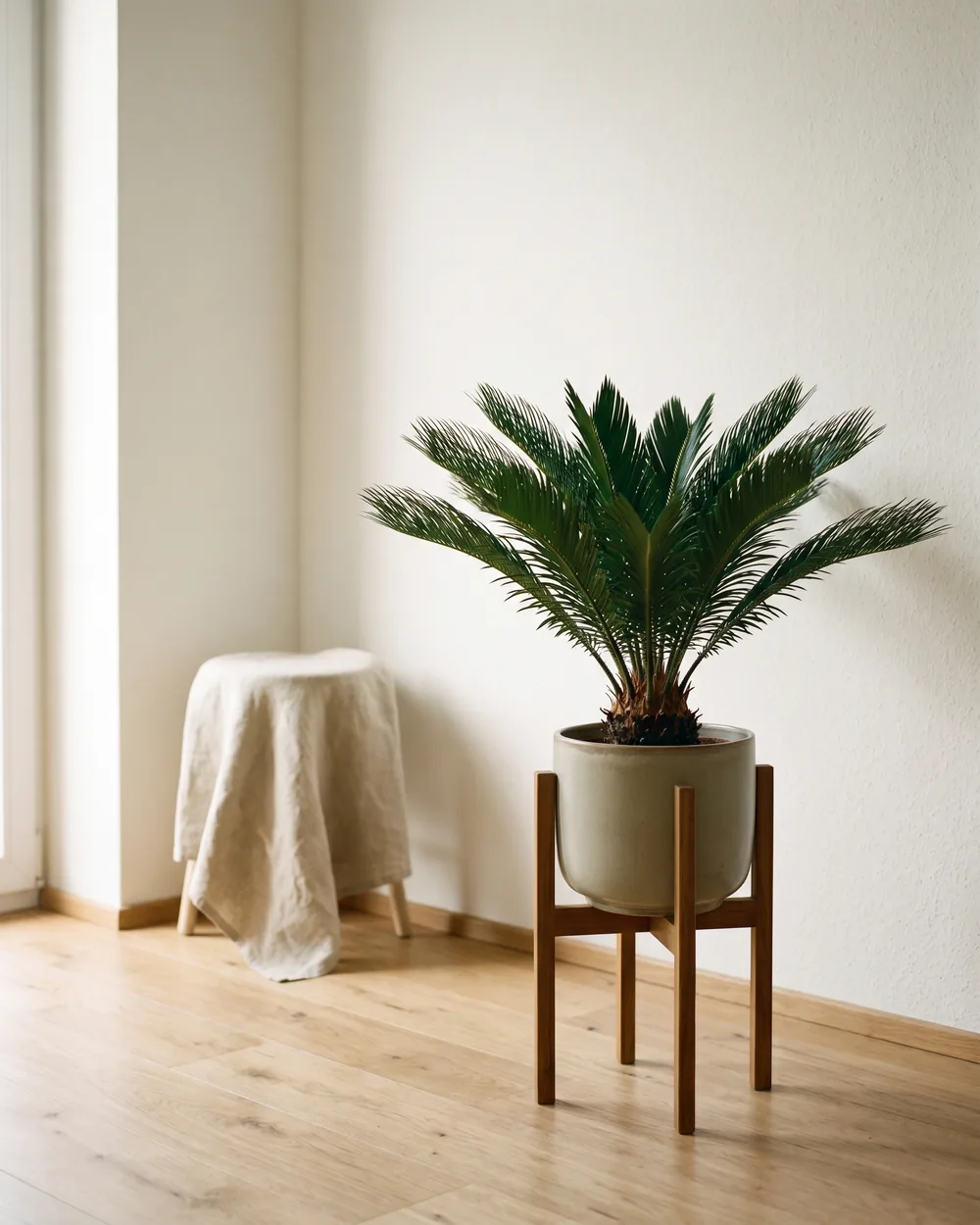 Palmfarn styliert im Wohnraum