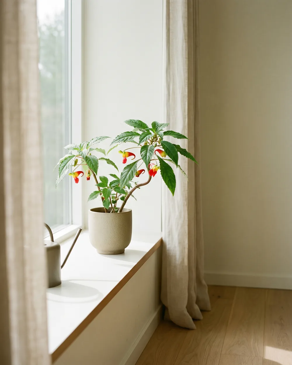 Papageienblume styliert im Wohnraum