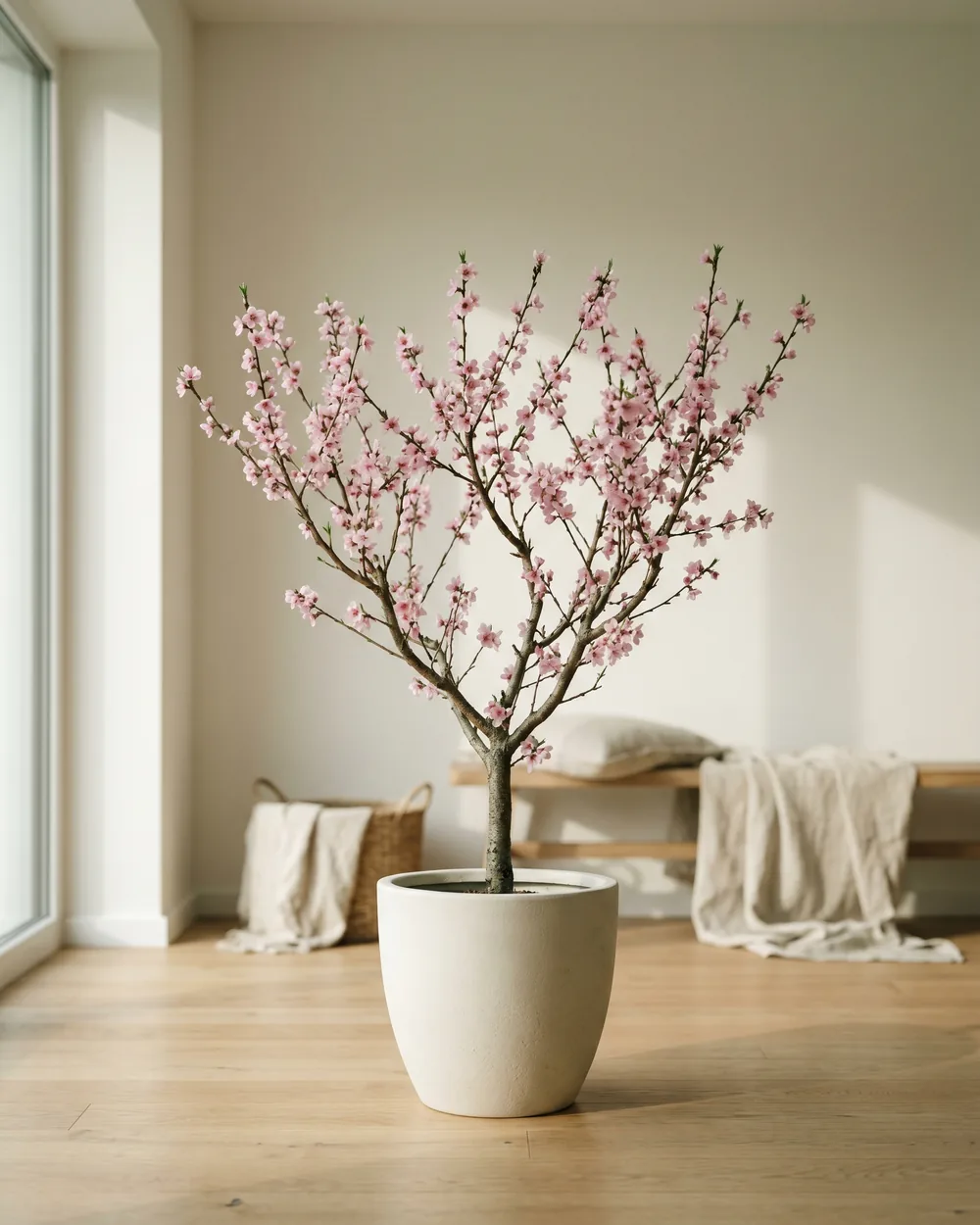 Pfirsichbaum styliert im Wohnraum
