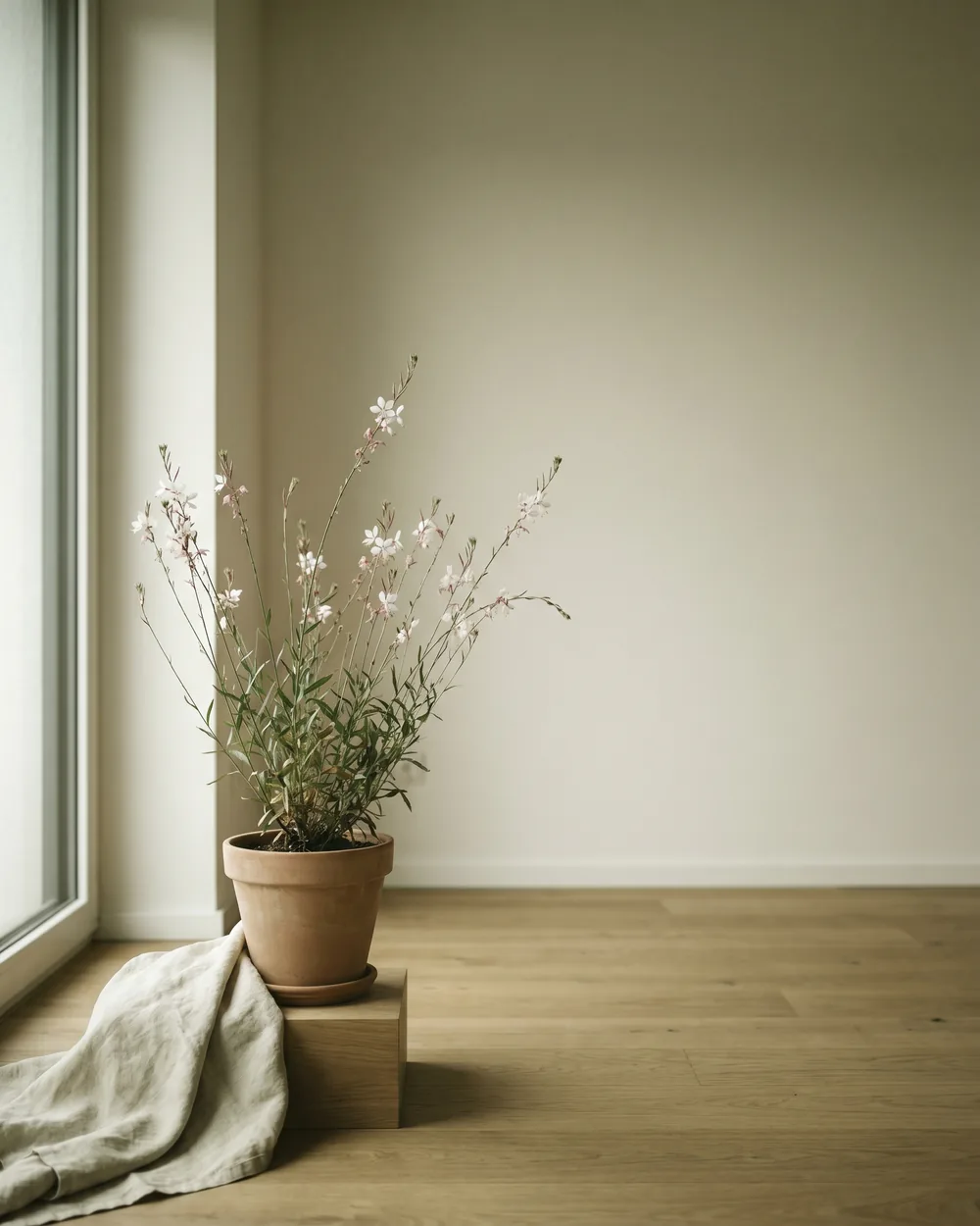 Prachtkerze styliert im Wohnraum