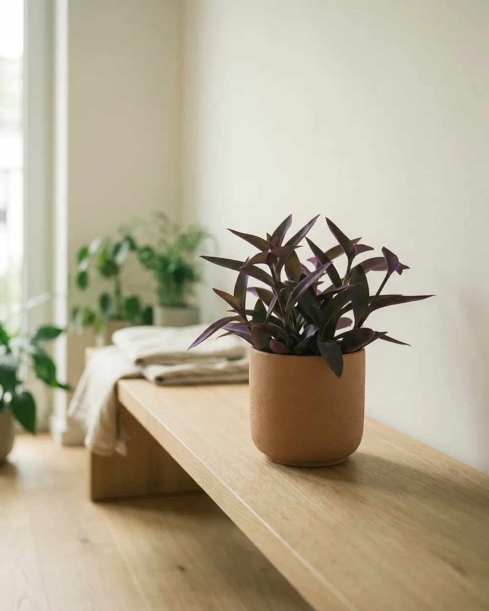 Purpur-Herz styliert im Wohnraum