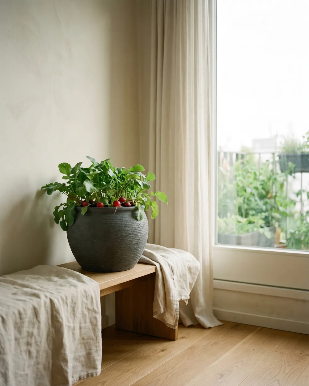 Radieschen styliert im Wohnraum