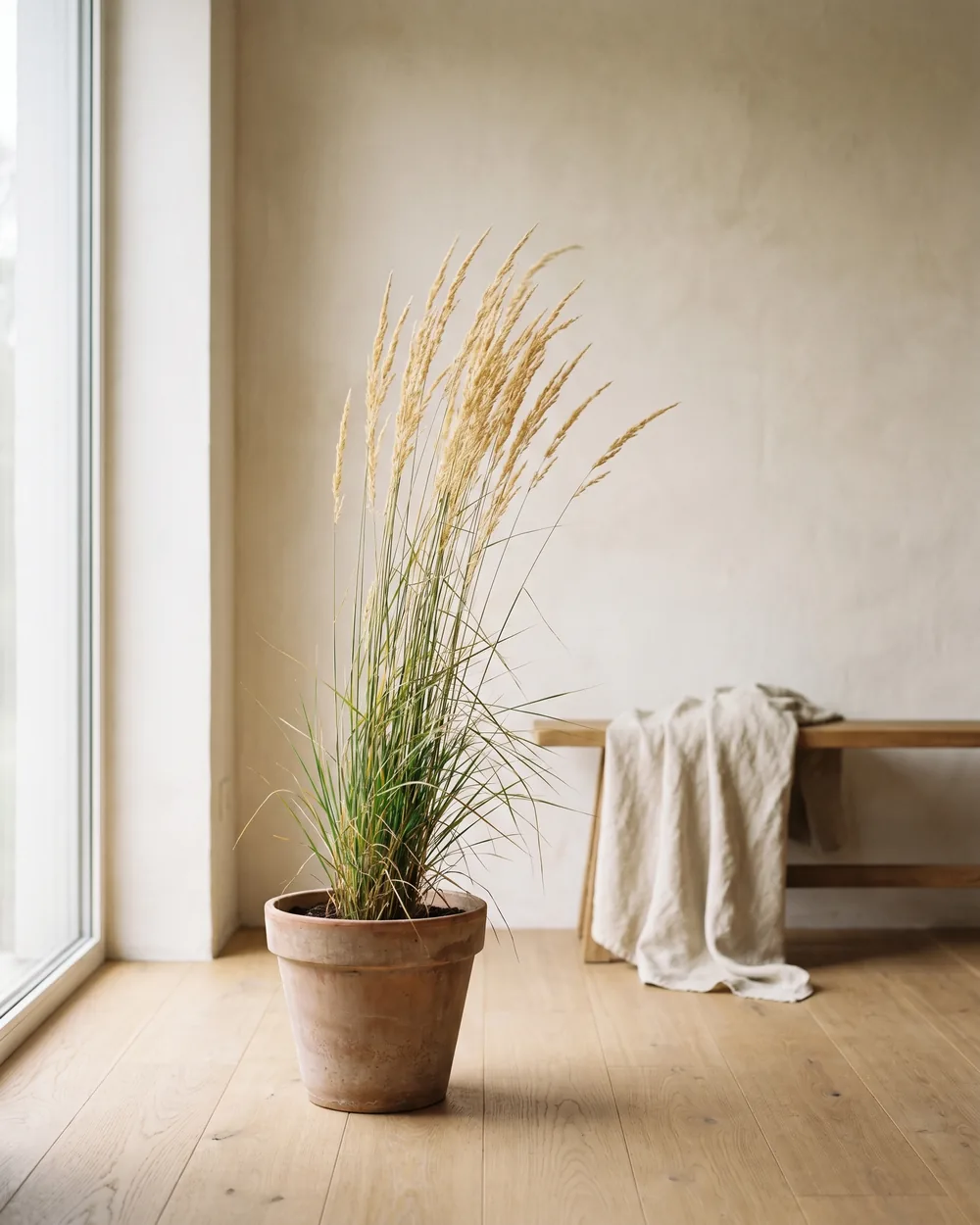 Reitgras styliert im Wohnraum