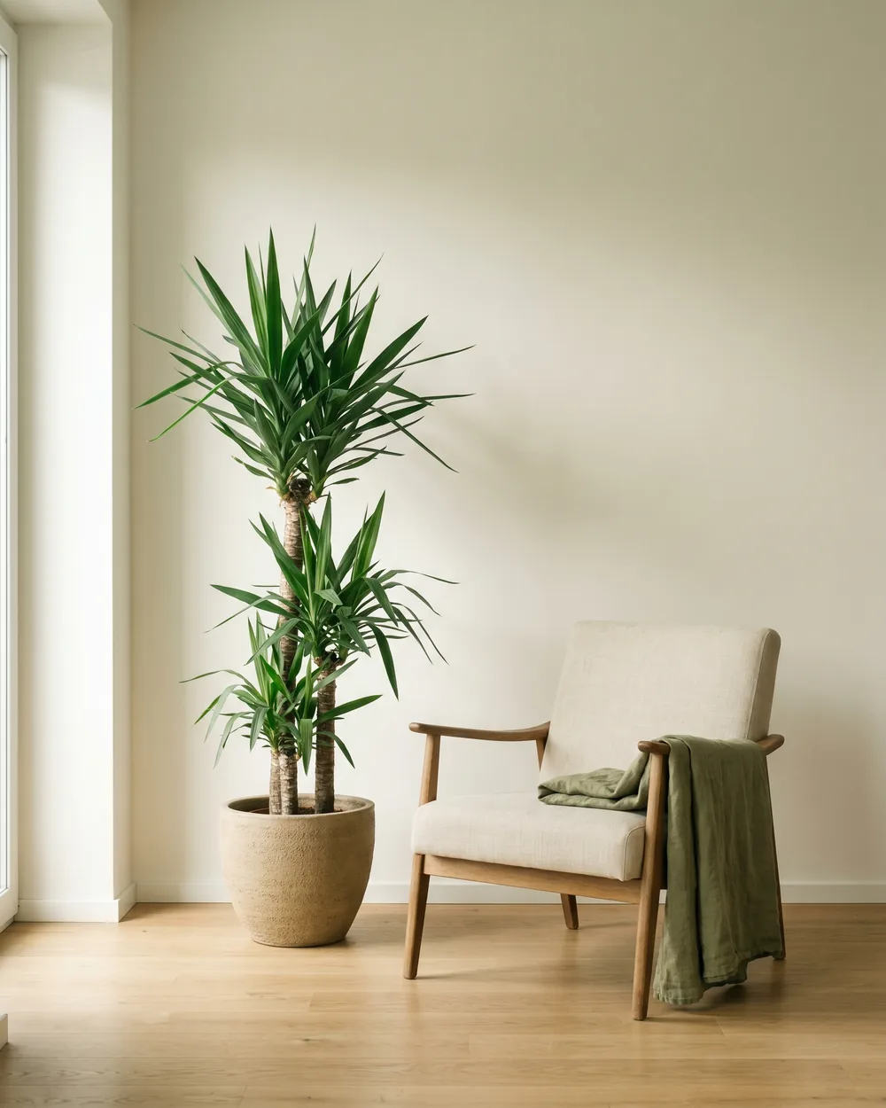 Riesen-Palmlilie styliert im Wohnraum