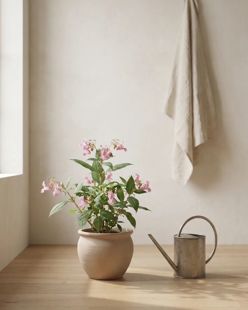 Indisches Springkraut styliert im Wohnraum