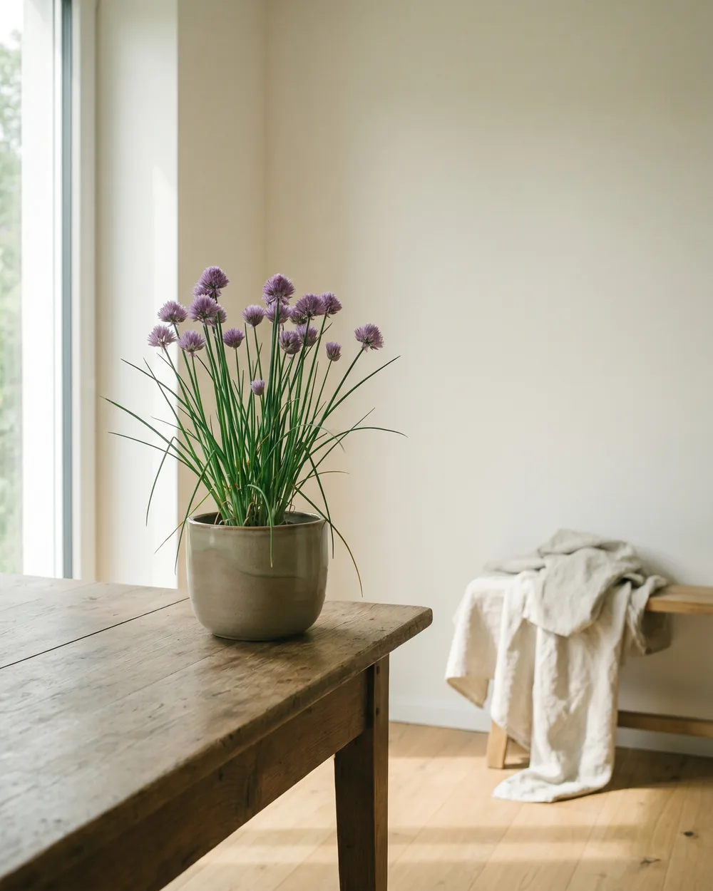 Schnittlauch styliert im Wohnraum