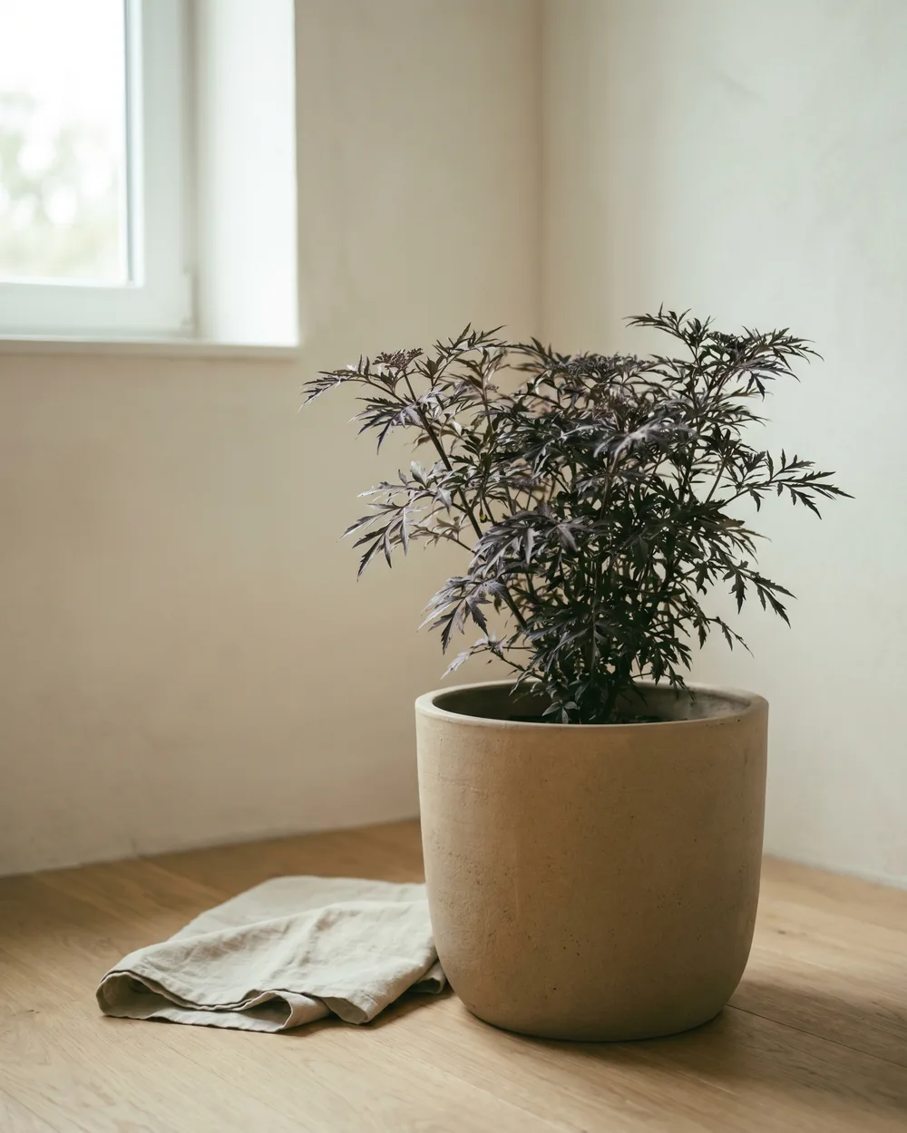 Schwarzer Holunder styliert im Wohnraum