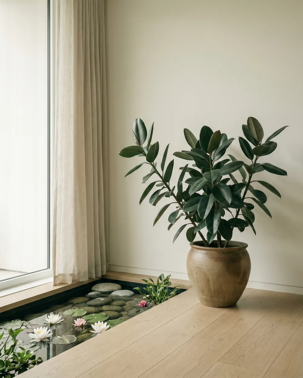 Seerose styliert im Wohnraum
