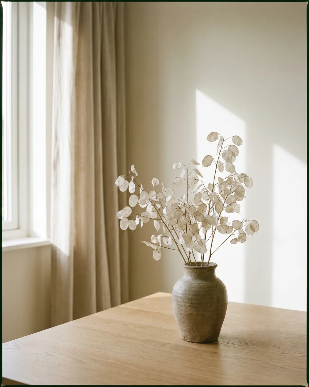 Silberblatt styliert im Wohnraum