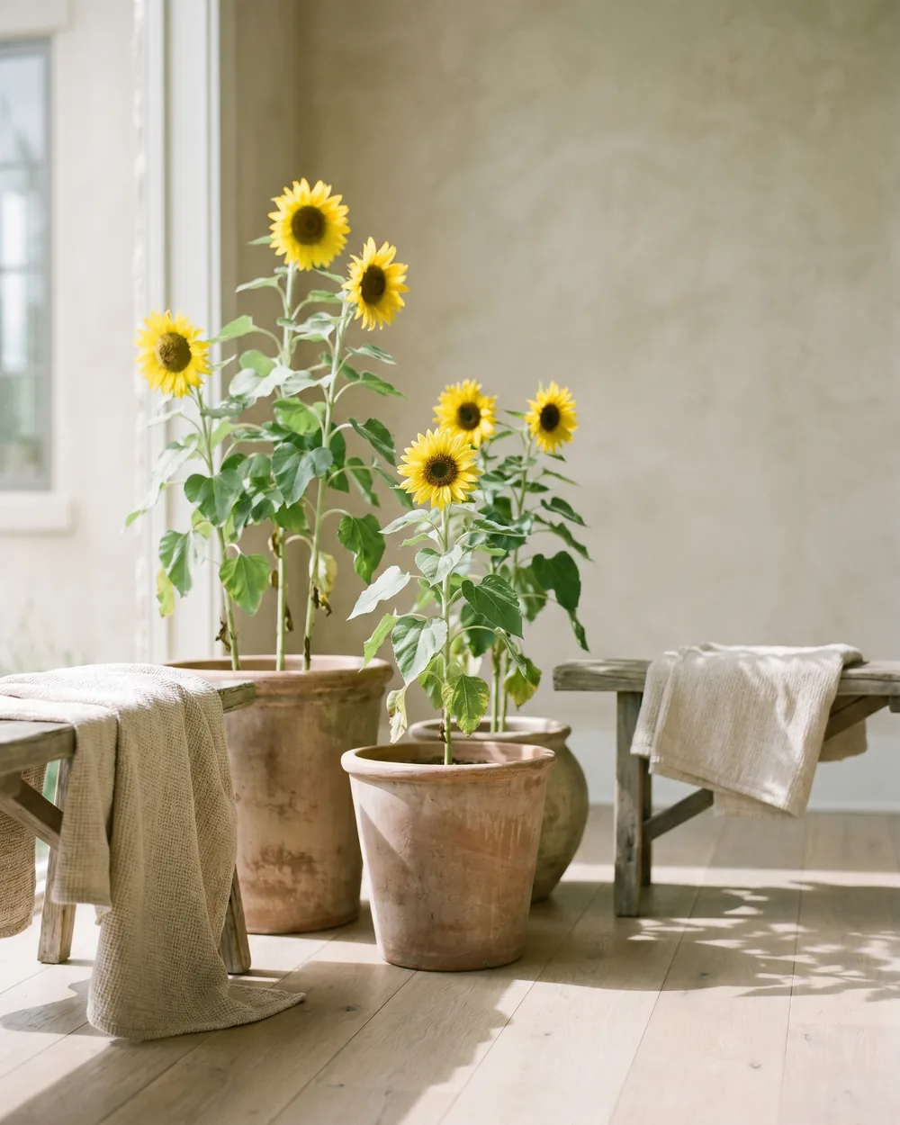 Sonnenblume styliert im Wohnraum