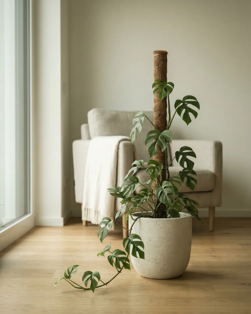 Spuckpalme styliert im Wohnraum