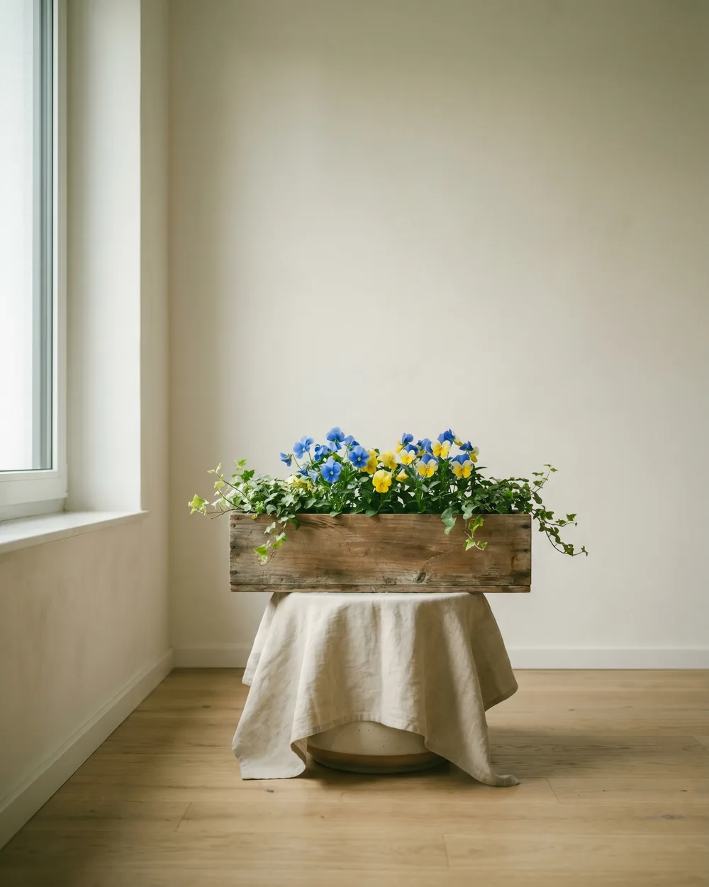 Stiefmütterchen styliert im Wohnraum