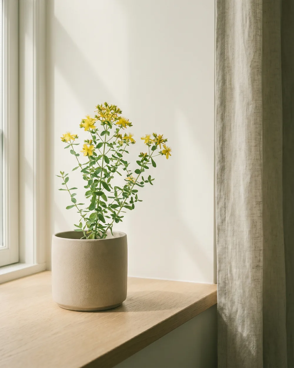 Johanniskraut styliert im Wohnraum