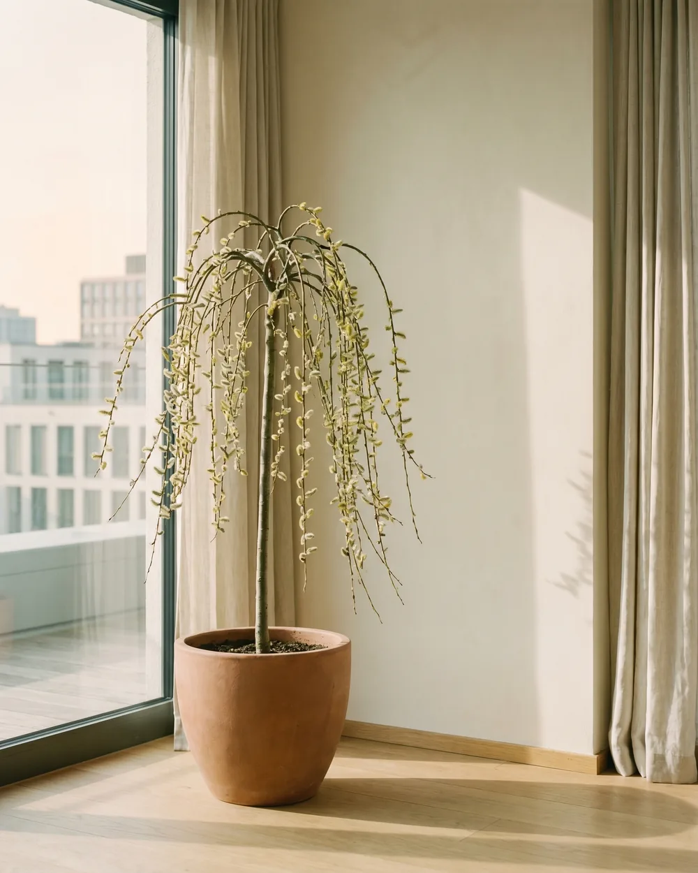Kätzchenweide styliert im Wohnraum