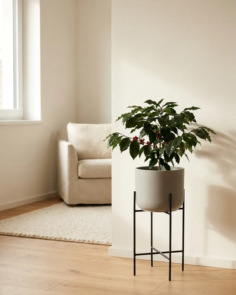 Kaffeestrauch styliert im Wohnraum