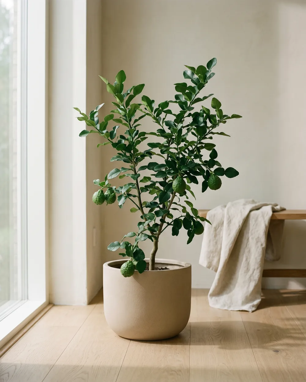 Kaffirlimette styliert im Wohnraum