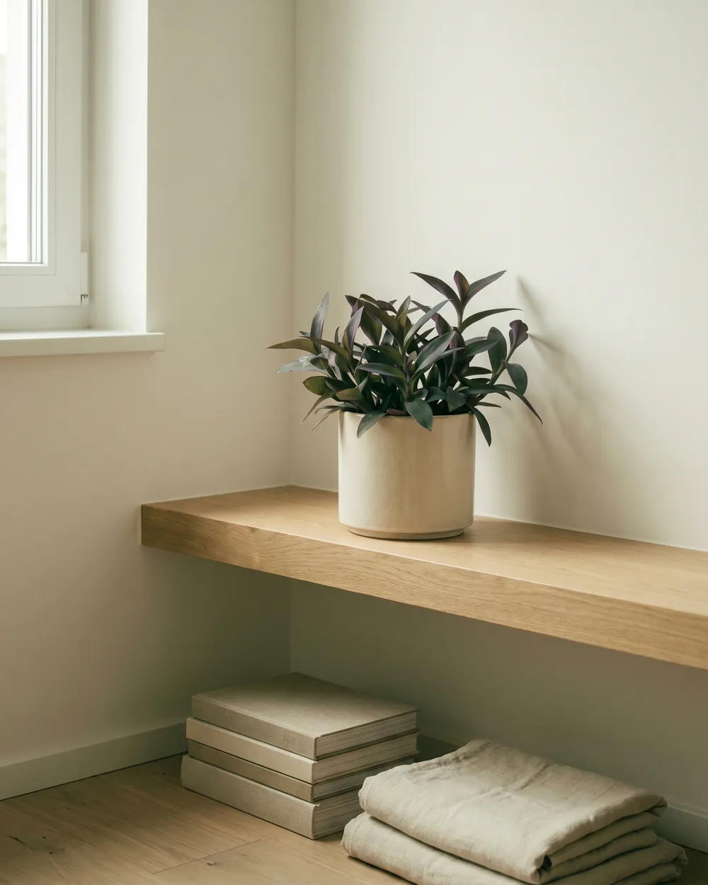 Tradeskantie styliert im Wohnraum
