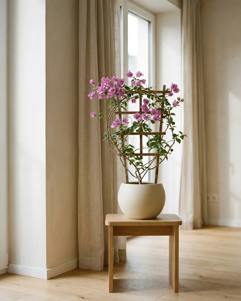 Kahle Drillingsblume styliert im Wohnraum