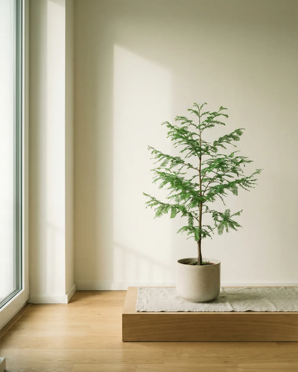 Urweltmammutbaum styliert im Wohnraum