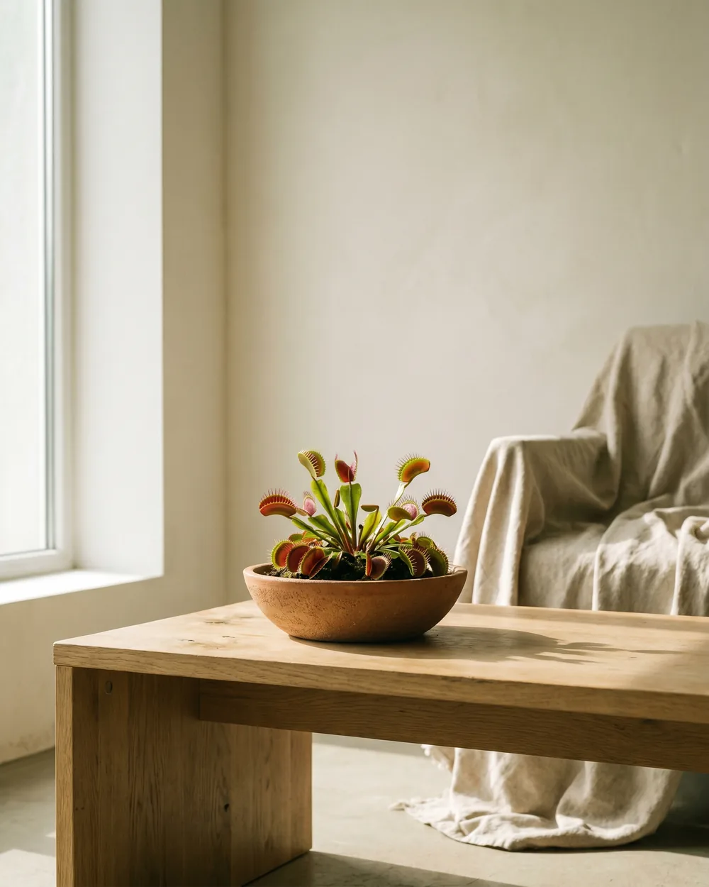 Venusfliegenfalle styliert im Wohnraum