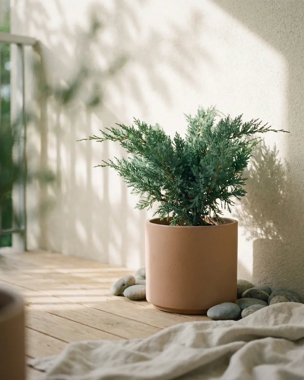 Wacholder styliert im Wohnraum