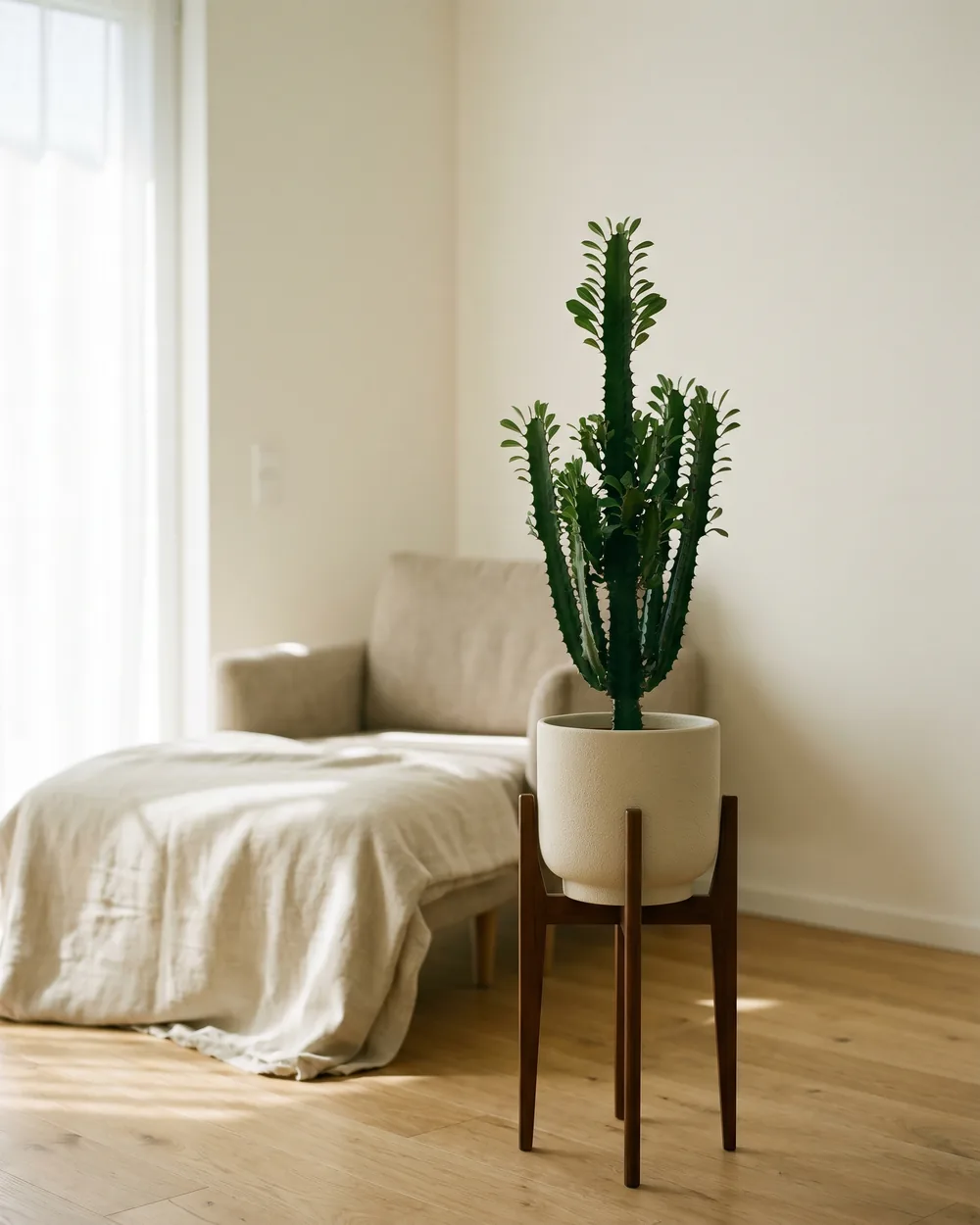 Walzen-Wolfsmilch styliert im Wohnraum