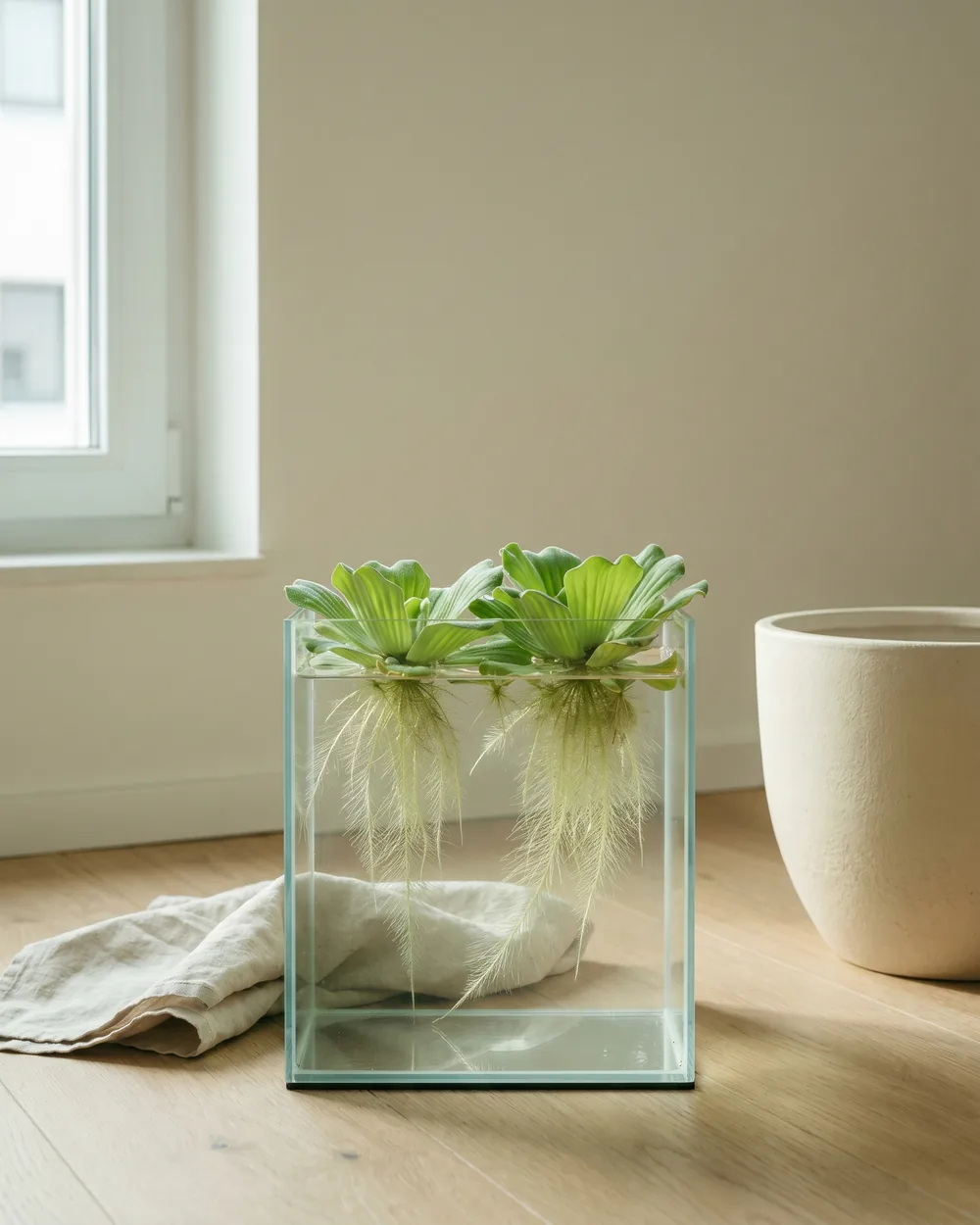Wassersalat styliert im Wohnraum