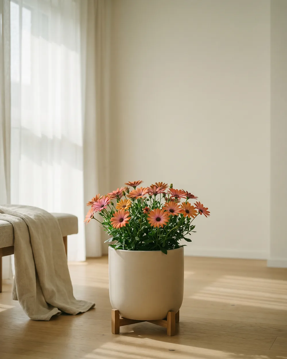 Kapmargerite styliert im Wohnraum